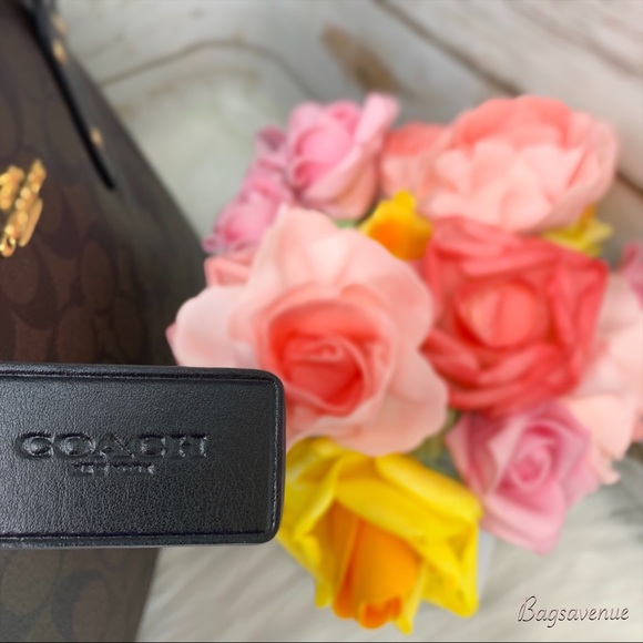 Coach signature pvc drawstring carryall tote brown - Picture 4 of 7